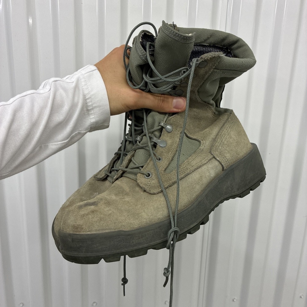 Wellco Air Force TW Men 10 R Green Suede Leather Canvas Tactical Military Used